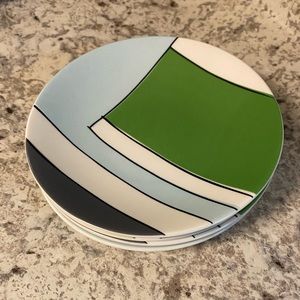 NWOT Lenox Kate Spade Set of 4 Block Party Tidbit Plates